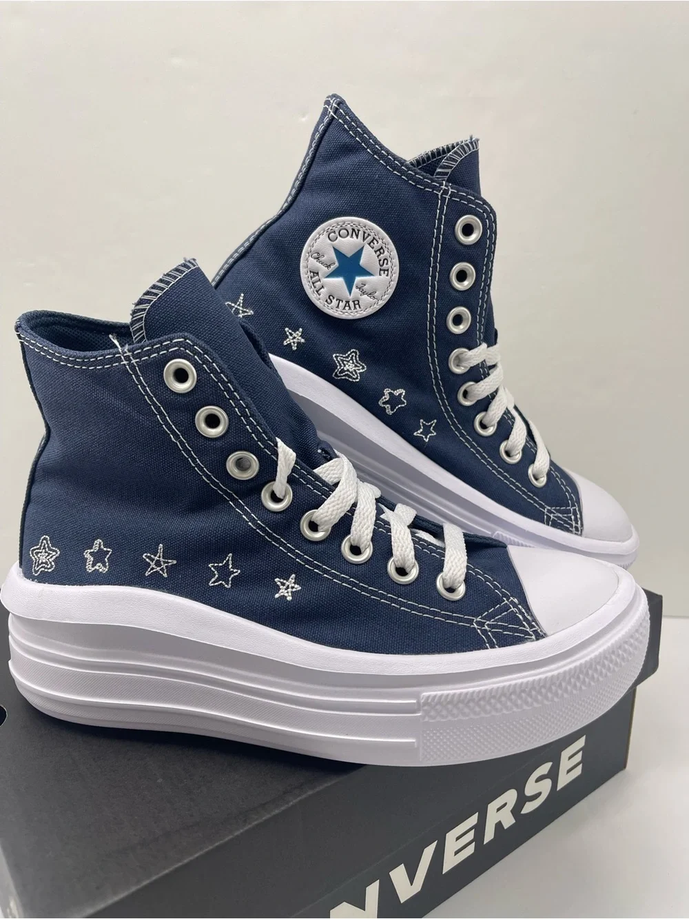 Converse WMNS CTAS MOVE HI NAVY/NAVY/WHITE A15571C Platform Sneakers